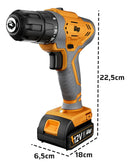 Parafusadeira E Furadeira A Bateria Li-ion Wap Wf 12k3.2 Carregador Com Maleta E Kit De 11 Acessórios